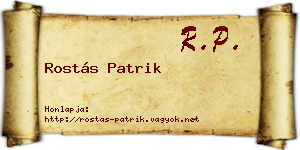 Rostás Patrik névjegykártya